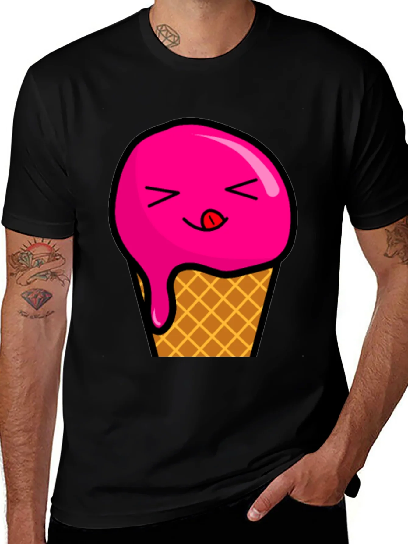 Ice Cream Graphic Tee - Unisex Black T-Shirt