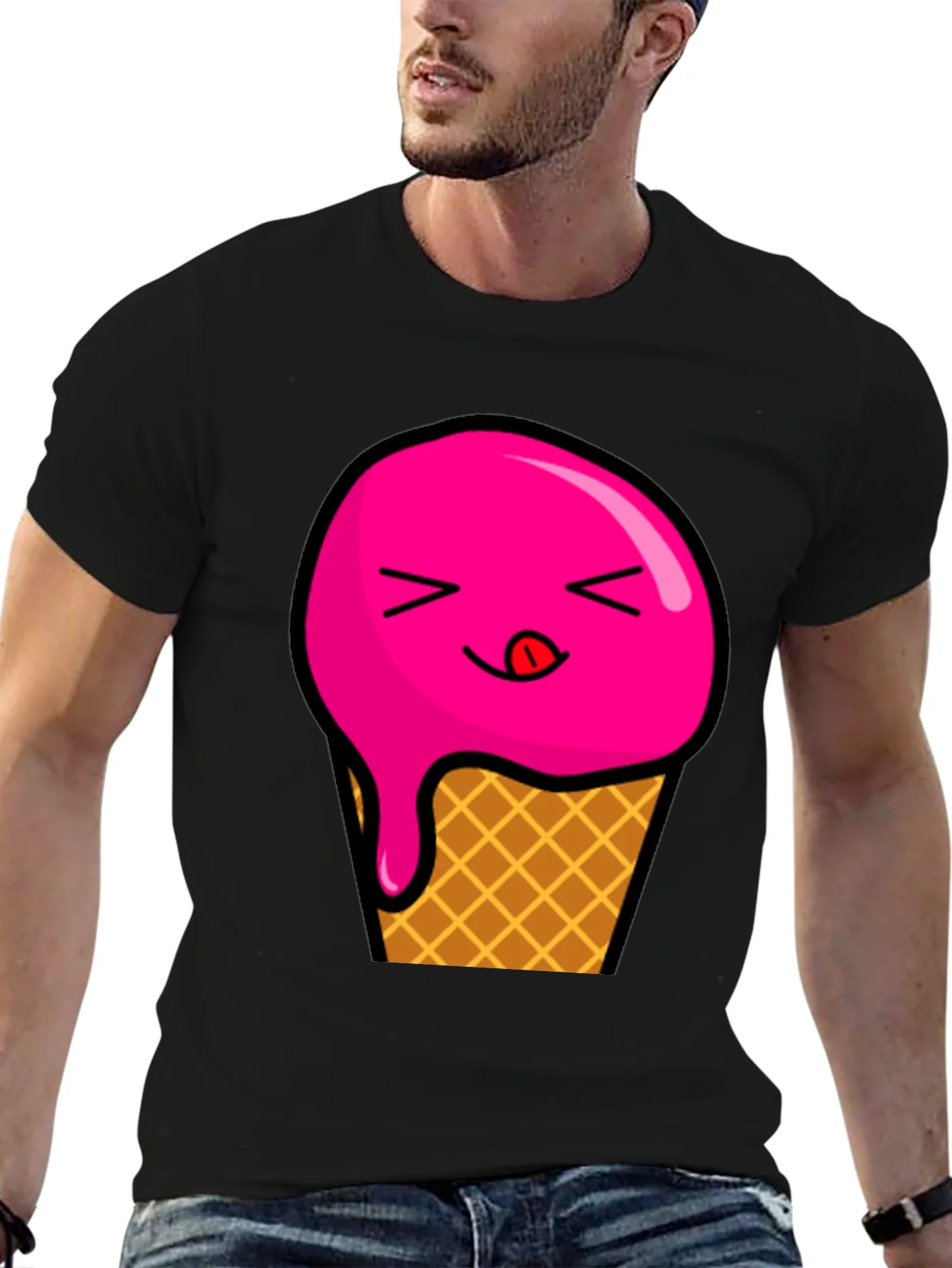 Ice Cream Graphic Tee - Unisex Black T-Shirt