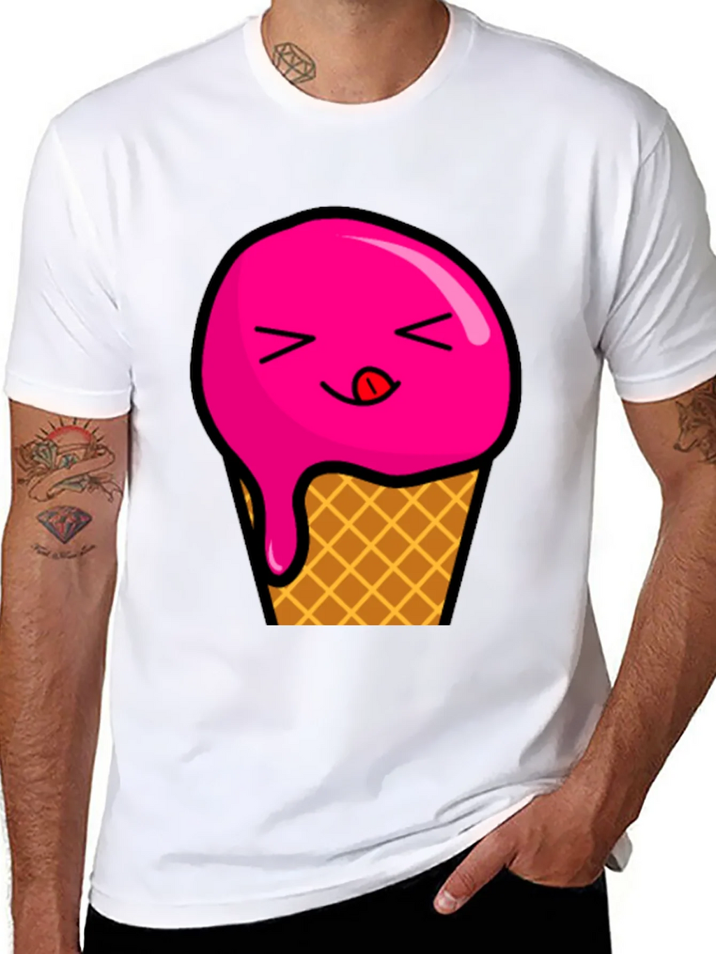 Ice Cream Graphic Tee - Unisex Black T-Shirt