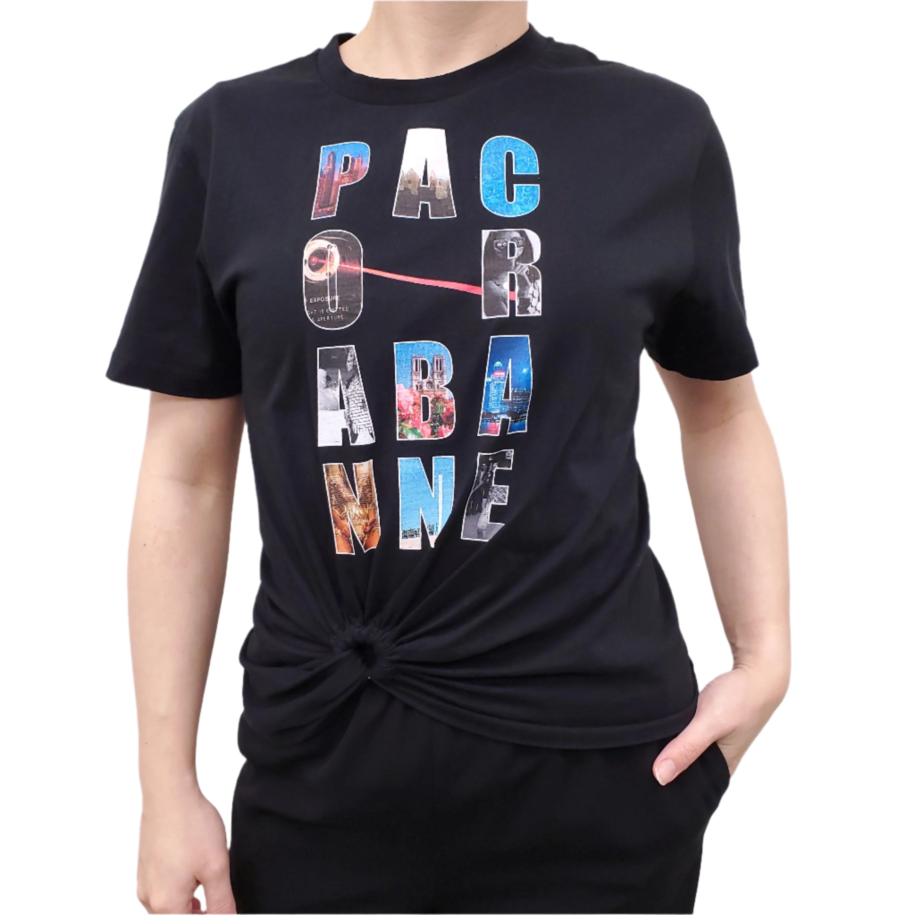 PACO RABANNE LOGO KNOT T-SHIRT - SIZE M