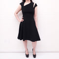 PAMELLA ROLAND BLACK DRESS WITH SHEER DETAIL - SIZE 6