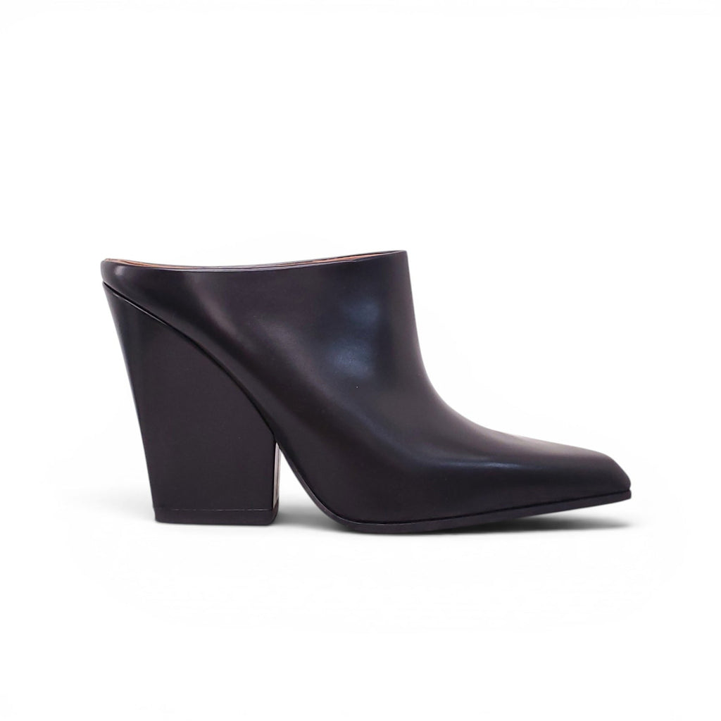 PARIS TEXAS BLACK HEELED MULES - SIZE 38.5