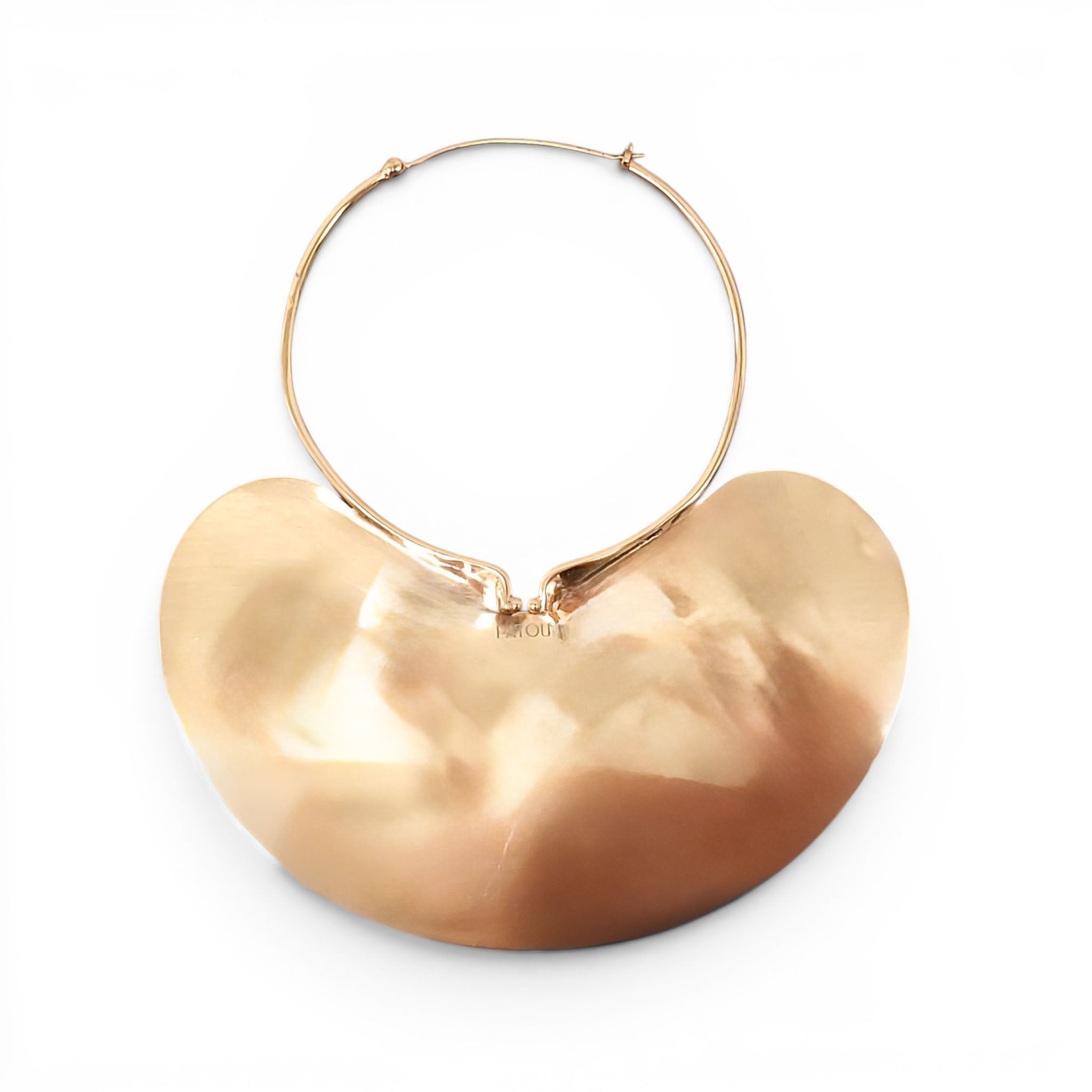 PATOU LARGE HAMMERED HOOP EARRINGS