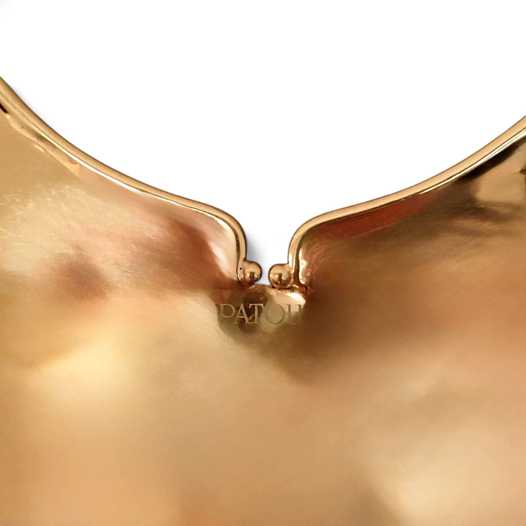 PATOU LARGE HAMMERED HOOP EARRINGS