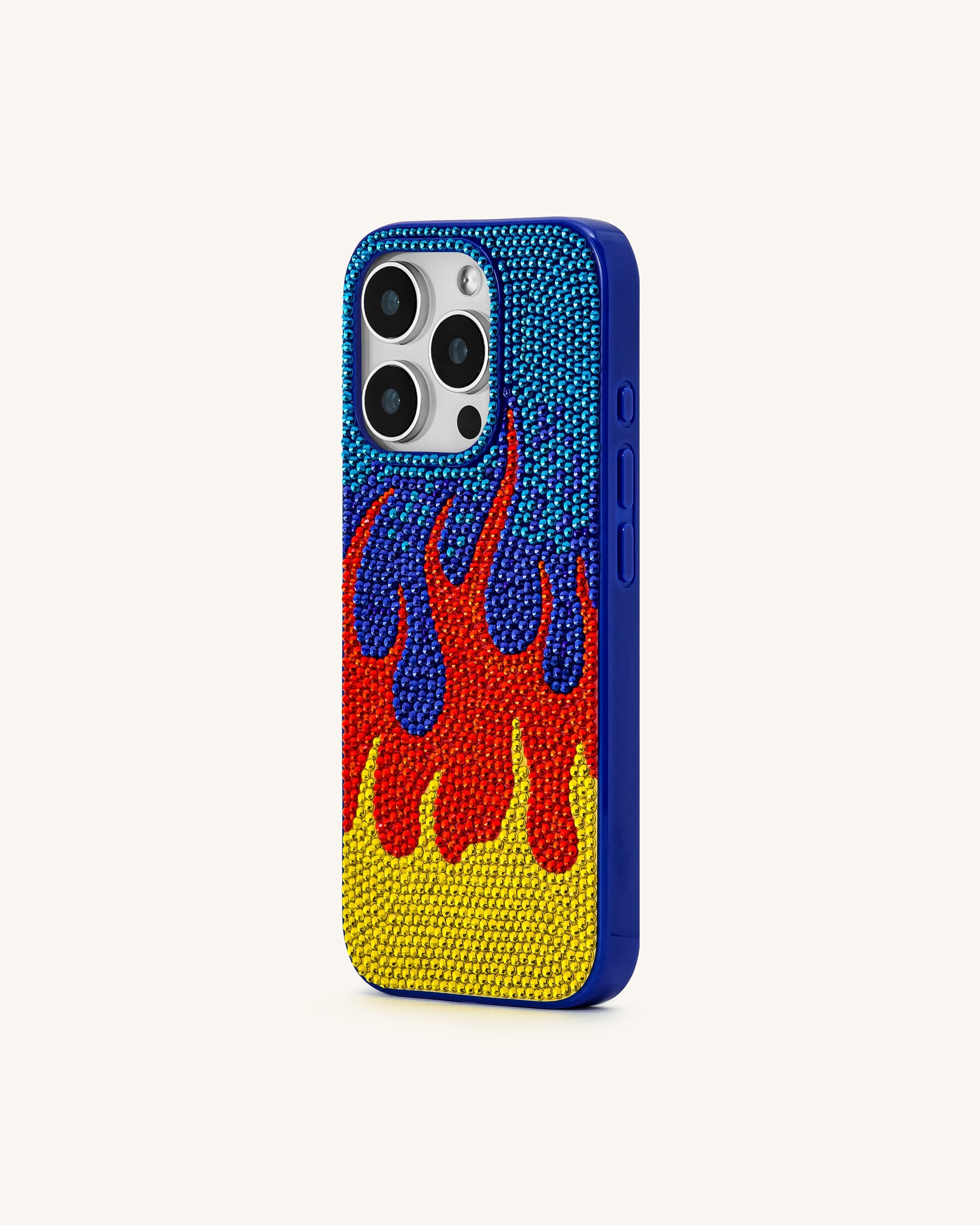 Flame Pattern Phone Case - Multicolor Blue
