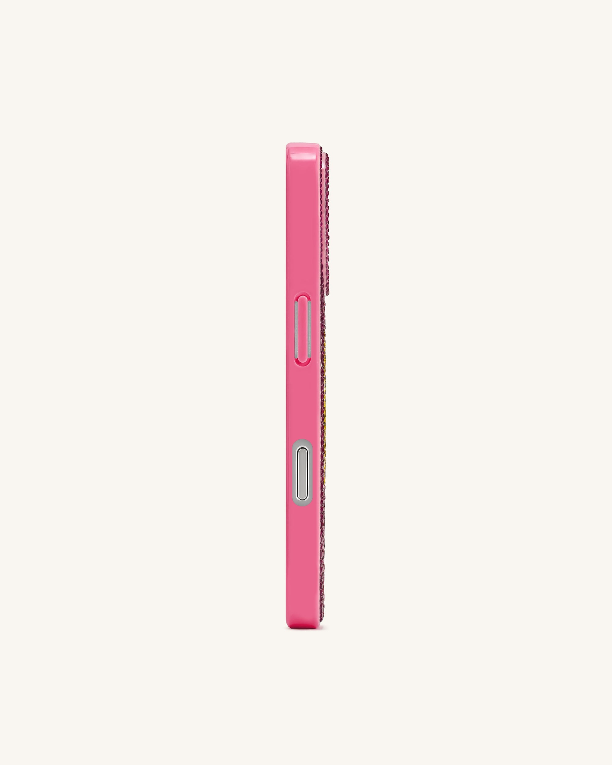 Smile Face Artificial Crystal Phone Case - Pink