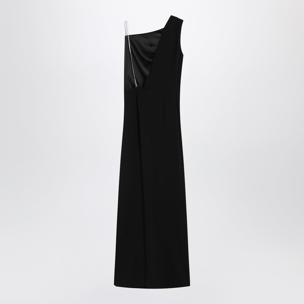 Max Mara Pianoforte Long Black Cady Bustier Dress Women