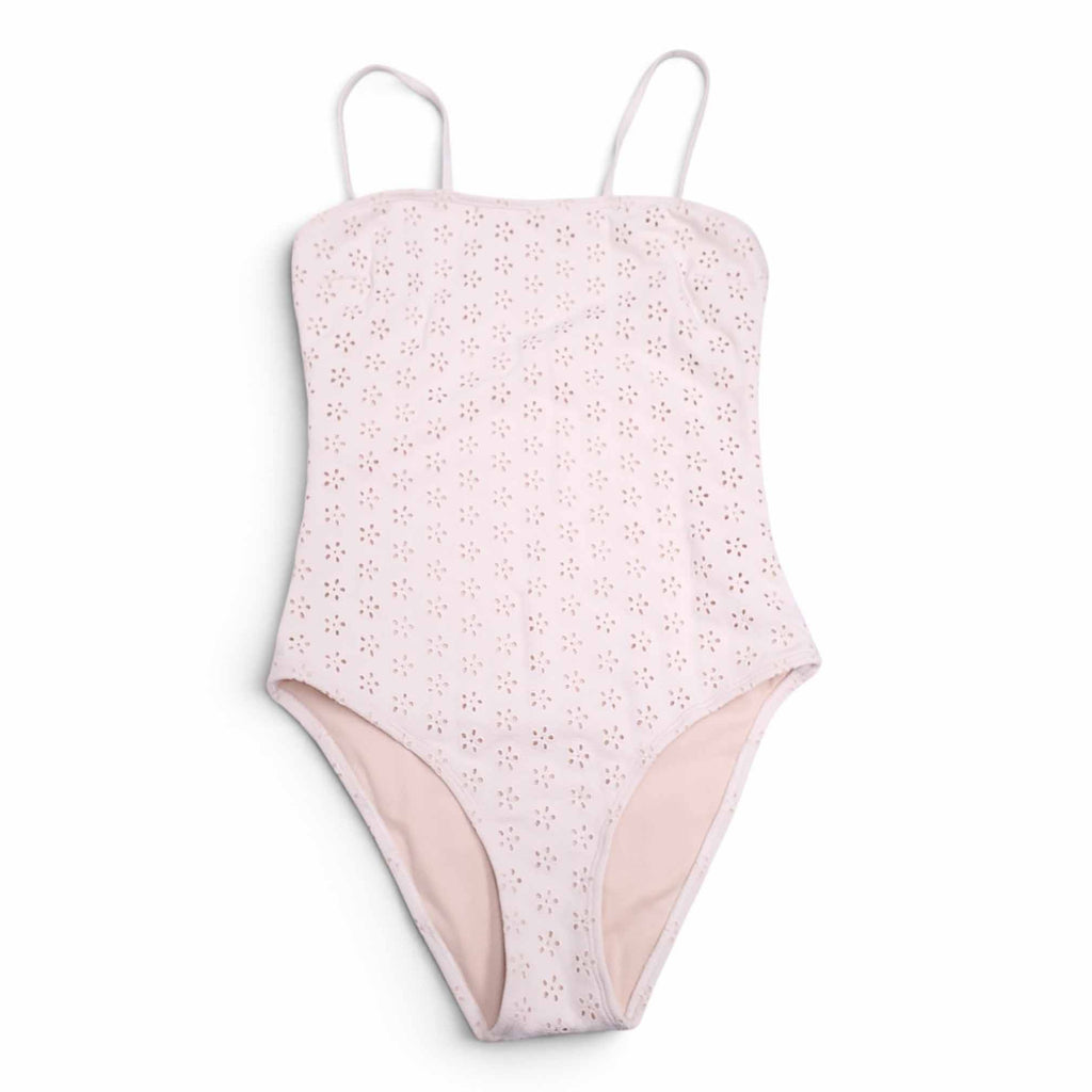 PEONY WHITE EYELET ONE-PIECE SWIMSUIT - SIZE M