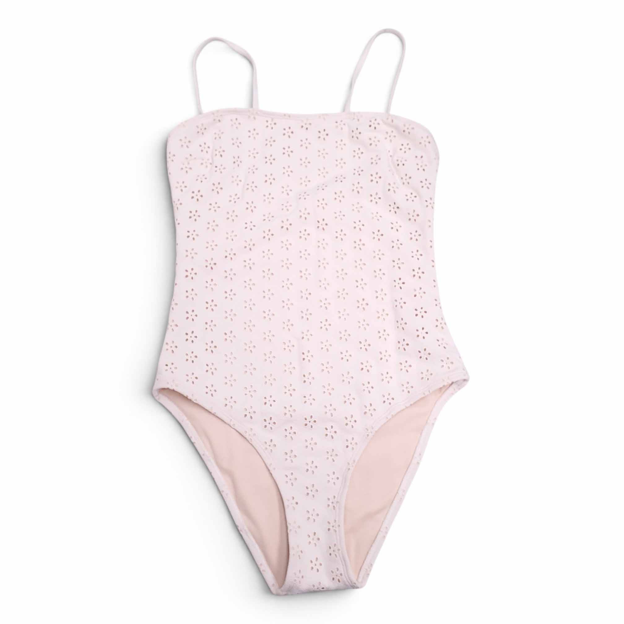 PEONY WHITE EYELET ONE-PIECE SWIMSUIT - SIZE M
