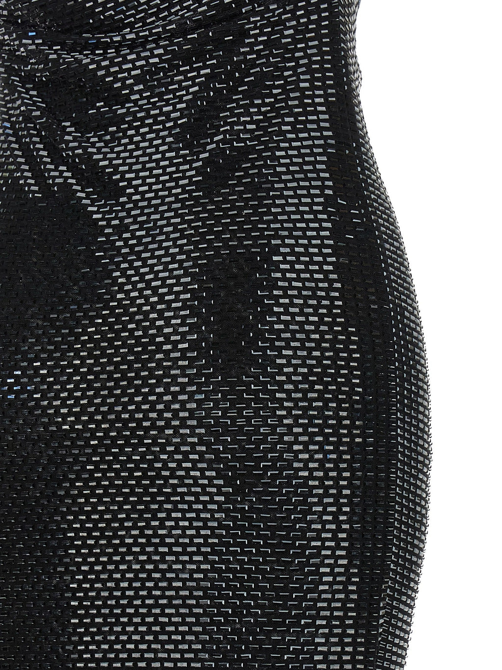 Self Portrait Women 'Black Rhinestone Draped Maxi' Dress