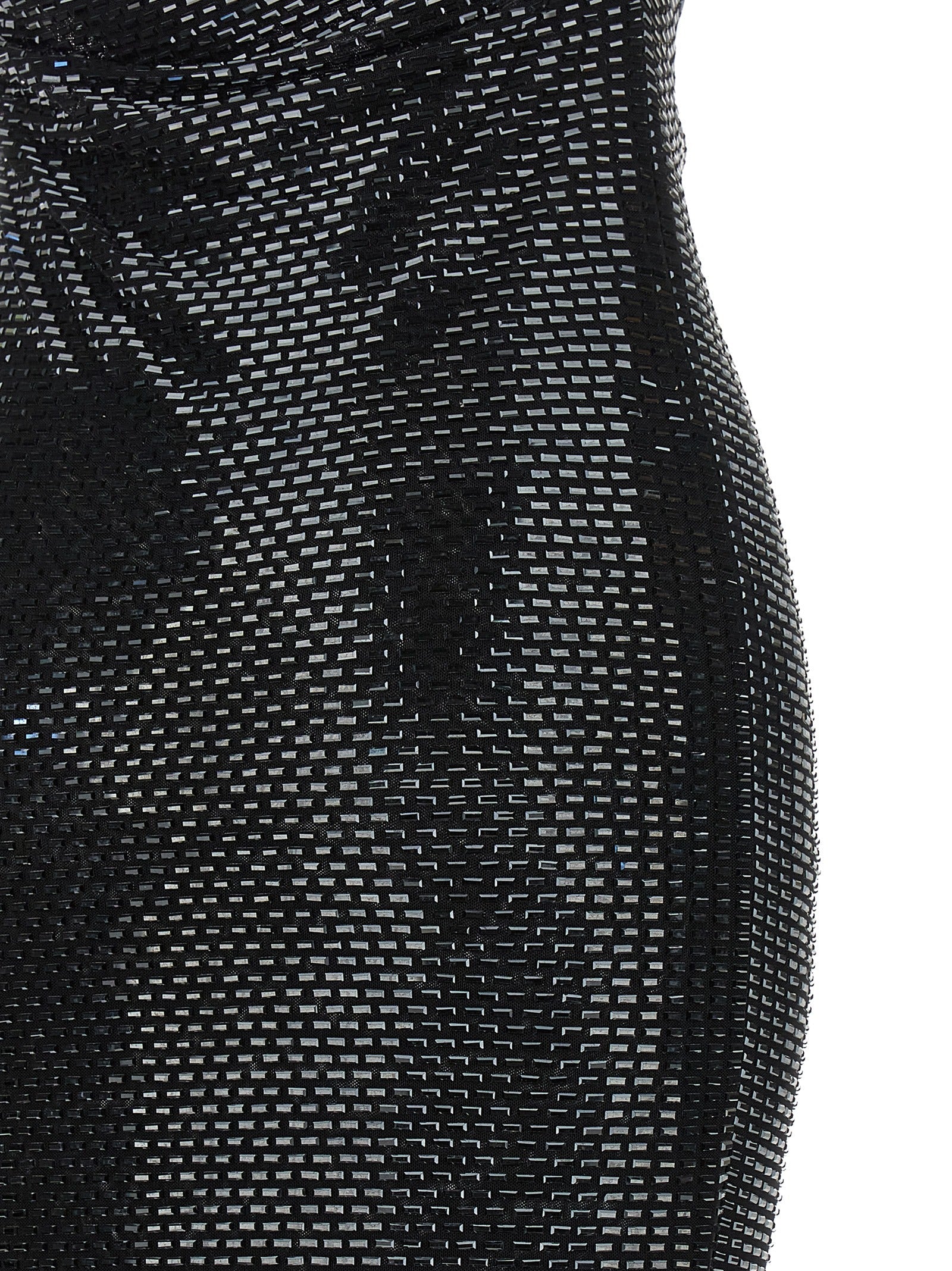 Self Portrait Women 'Black Rhinestone Draped Maxi' Dress