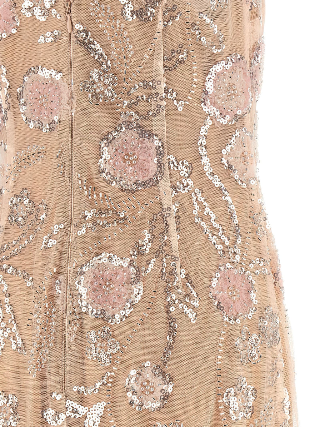 Self Portrait Women 'Pink Flower Sequin Embellished Midi' Dress