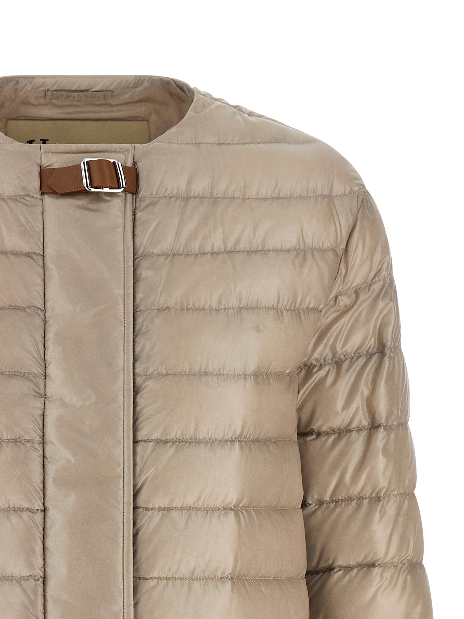 Herno Women Leather Strap Down Jacket