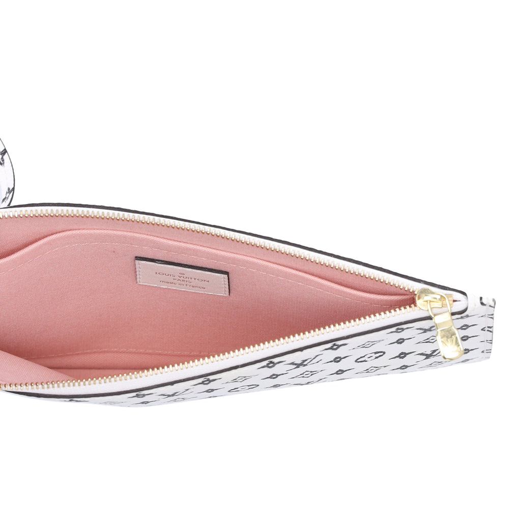 Louis Vuitton Neverfull MM Clutch Pochette White Monogram