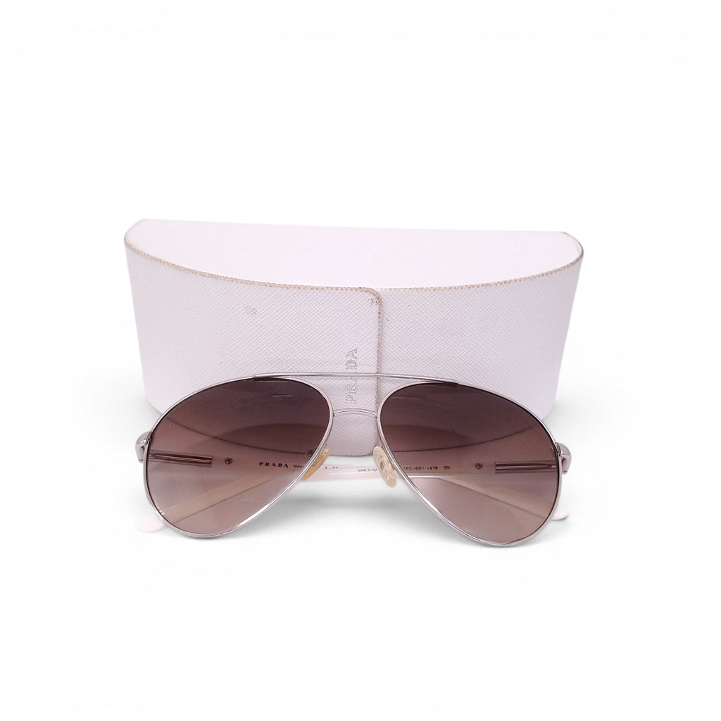 PRADA AVIATOR SUNGLASSES WITH WHITE DETAIL