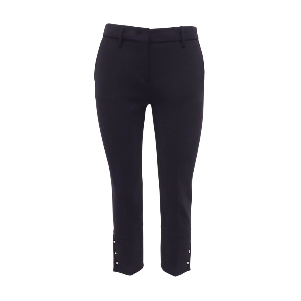 PRADA BLACK TROUSERS WITH SILVER BALL DETAIL - SIZE 40