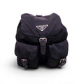 PRADA BLACK VINTAGE LOGO BACKPACK
