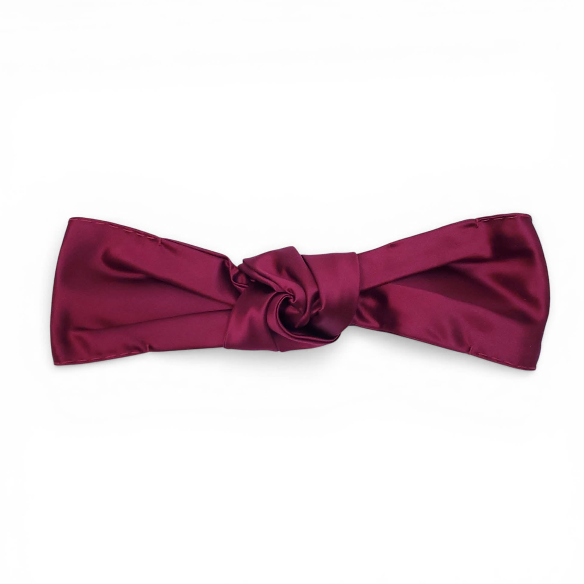 PRADA BURGUNDY SILK KNOT HEADBAND