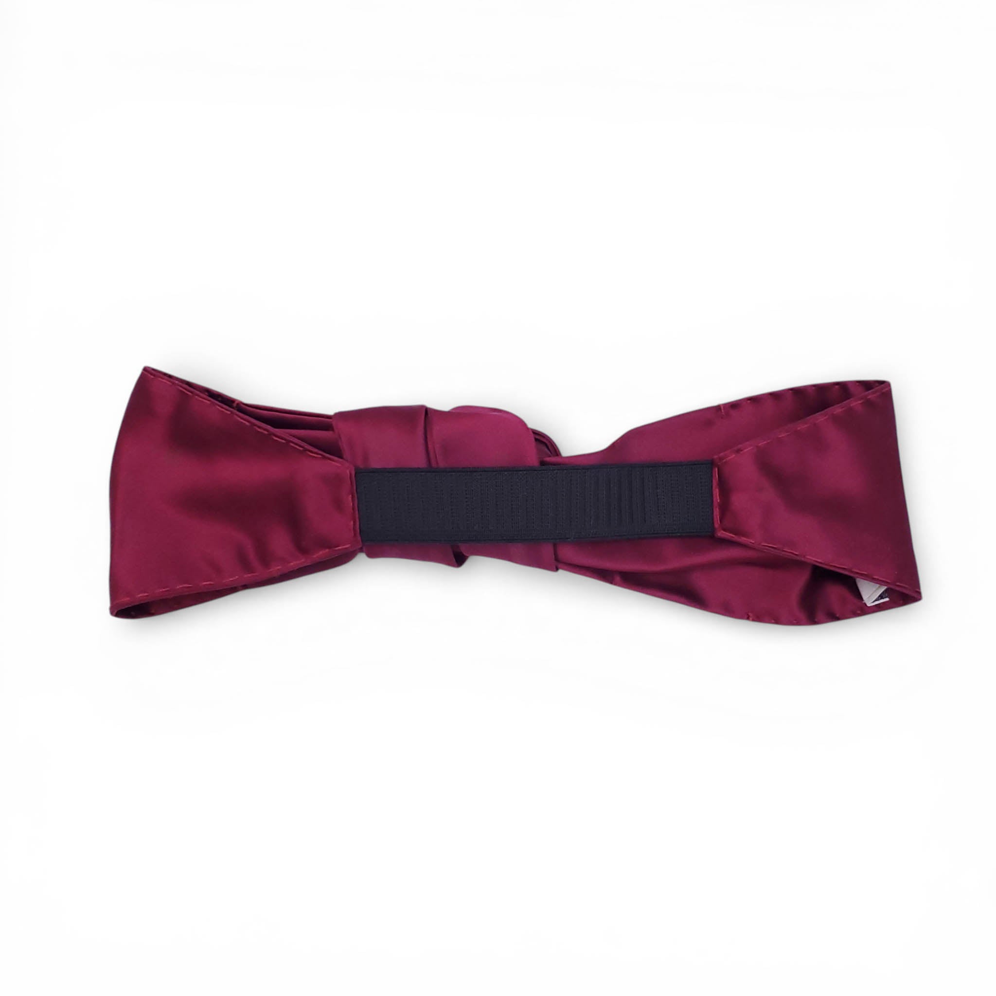 PRADA BURGUNDY SILK KNOT HEADBAND