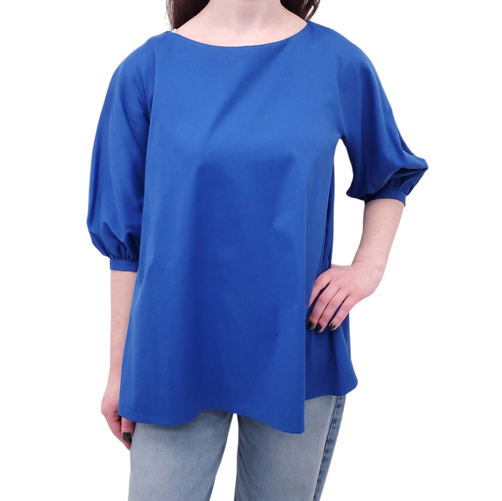 PRADA COBALT BLUE BLOUSE - SIZE 44