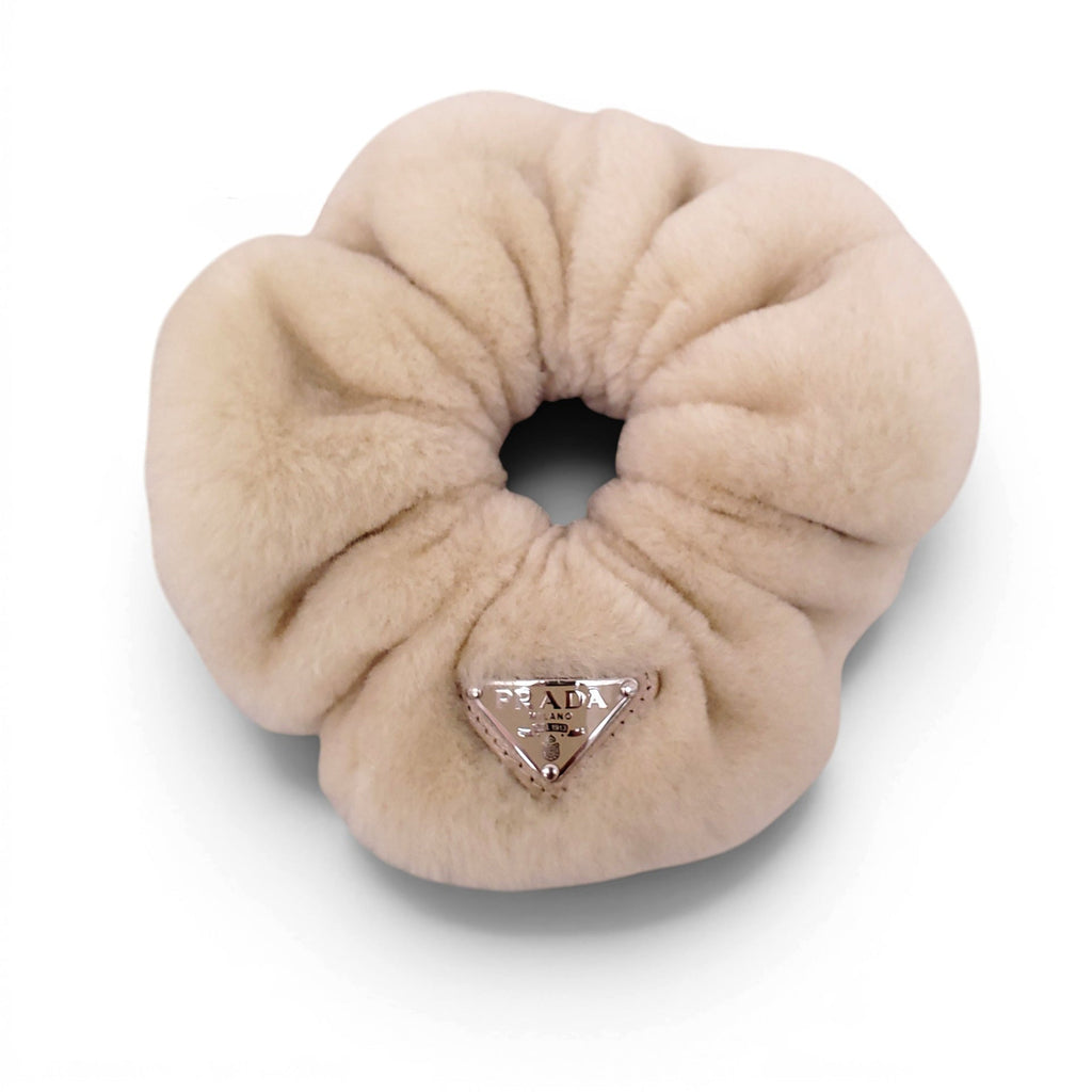 PRADA CREAM SHEARLING SCRUCHIE