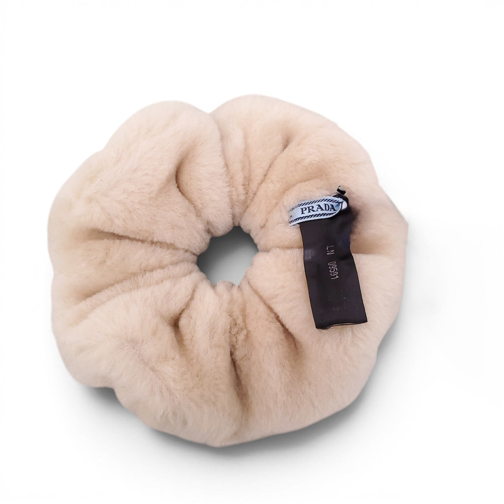 PRADA CREAM SHEARLING SCRUCHIE