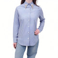 PRADA CRYSTAL EMBROIDERED STRIPED SHIRT - SIZE 38