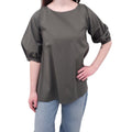 PRADA GREEN BLOUSE WITH RUCHED SLEEVES - SIZE 44