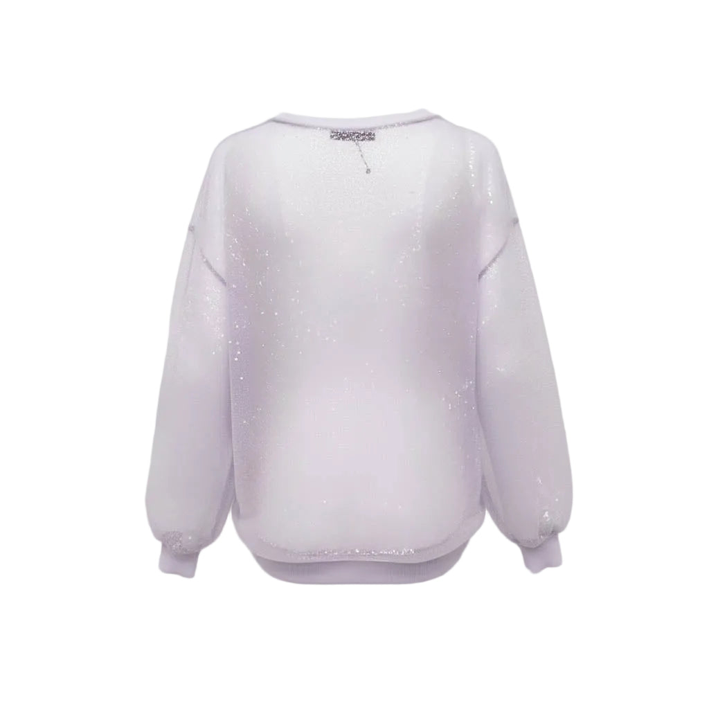 PRADA LILAC SHEER SEQUIN CARDIGAN - SIZE 40