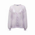PRADA LILAC SHEER SEQUIN CARDIGAN - SIZE 40