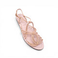 PRADA NUDE CABLE LEATHER SANDALS - SIZE 40