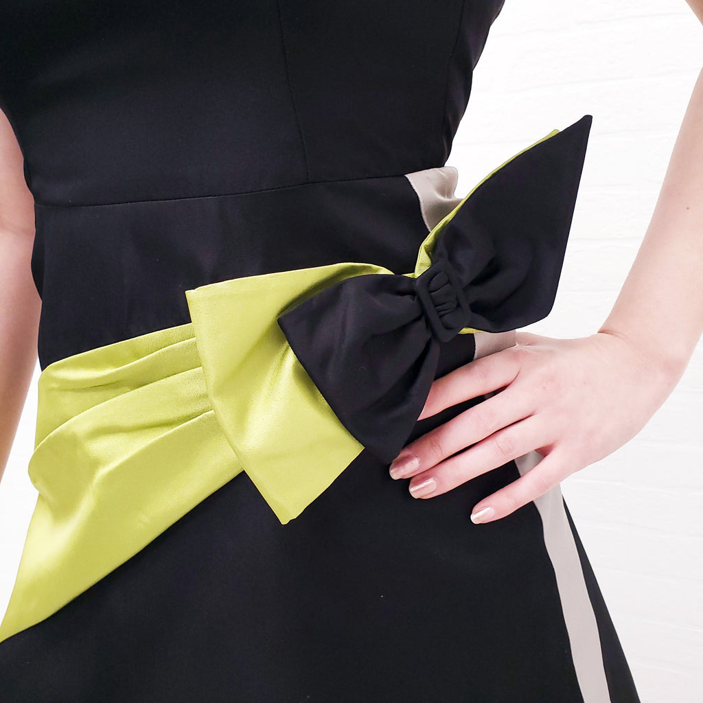 PRADA SATIN DRESS WITH BOW - SIZE 38