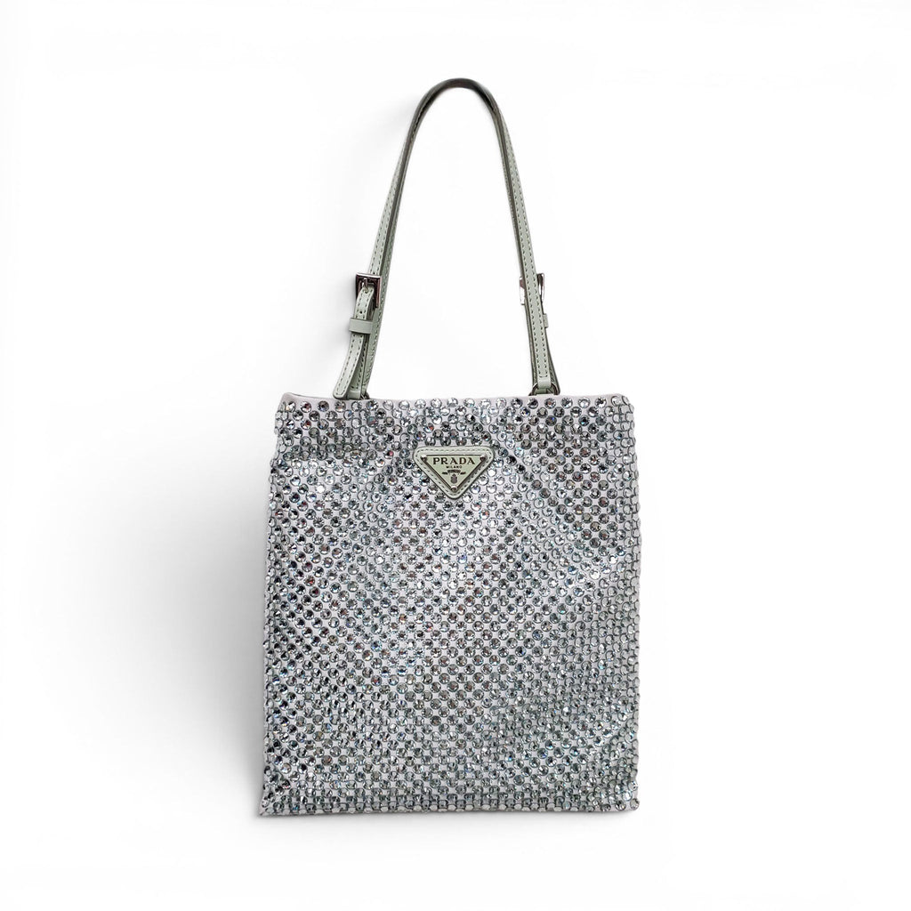 PRADA SEAFOAM CRYSTAL CROSSBODY BAG