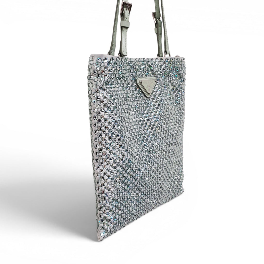 PRADA SEAFOAM CRYSTAL CROSSBODY BAG