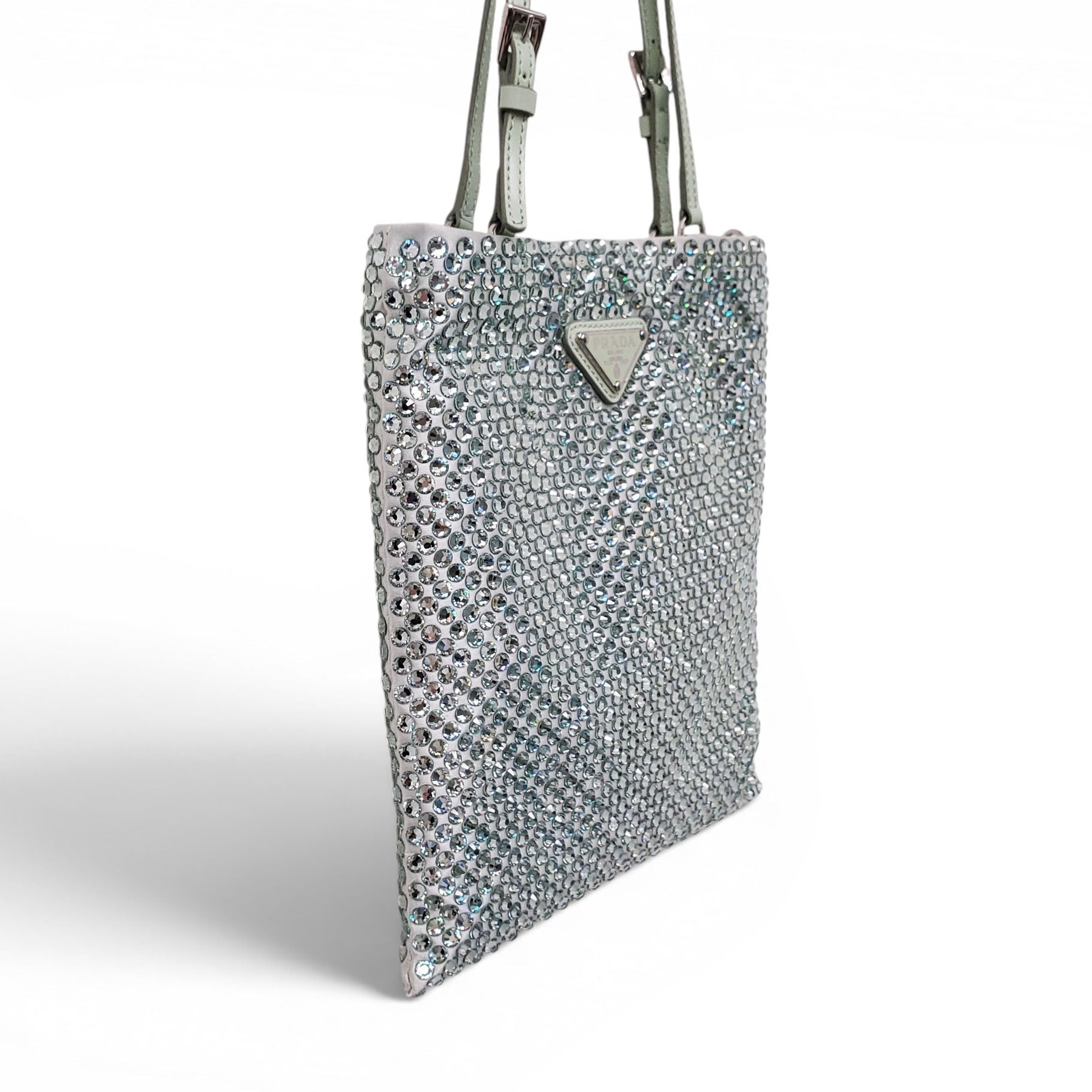 PRADA SEAFOAM CRYSTAL CROSSBODY BAG