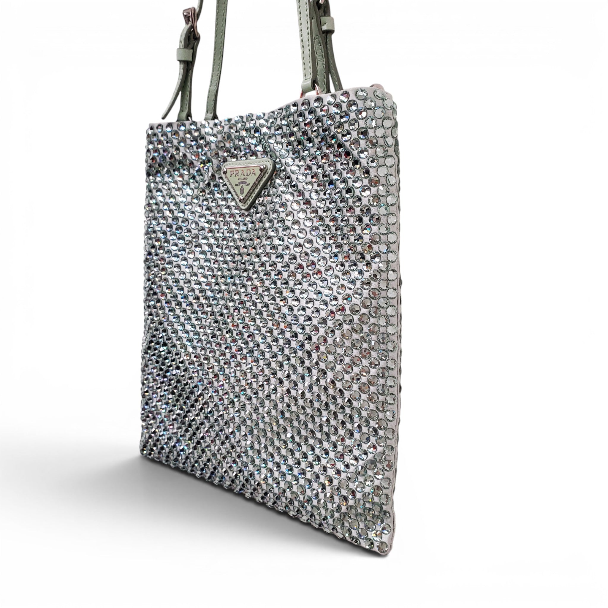 PRADA SEAFOAM CRYSTAL CROSSBODY BAG