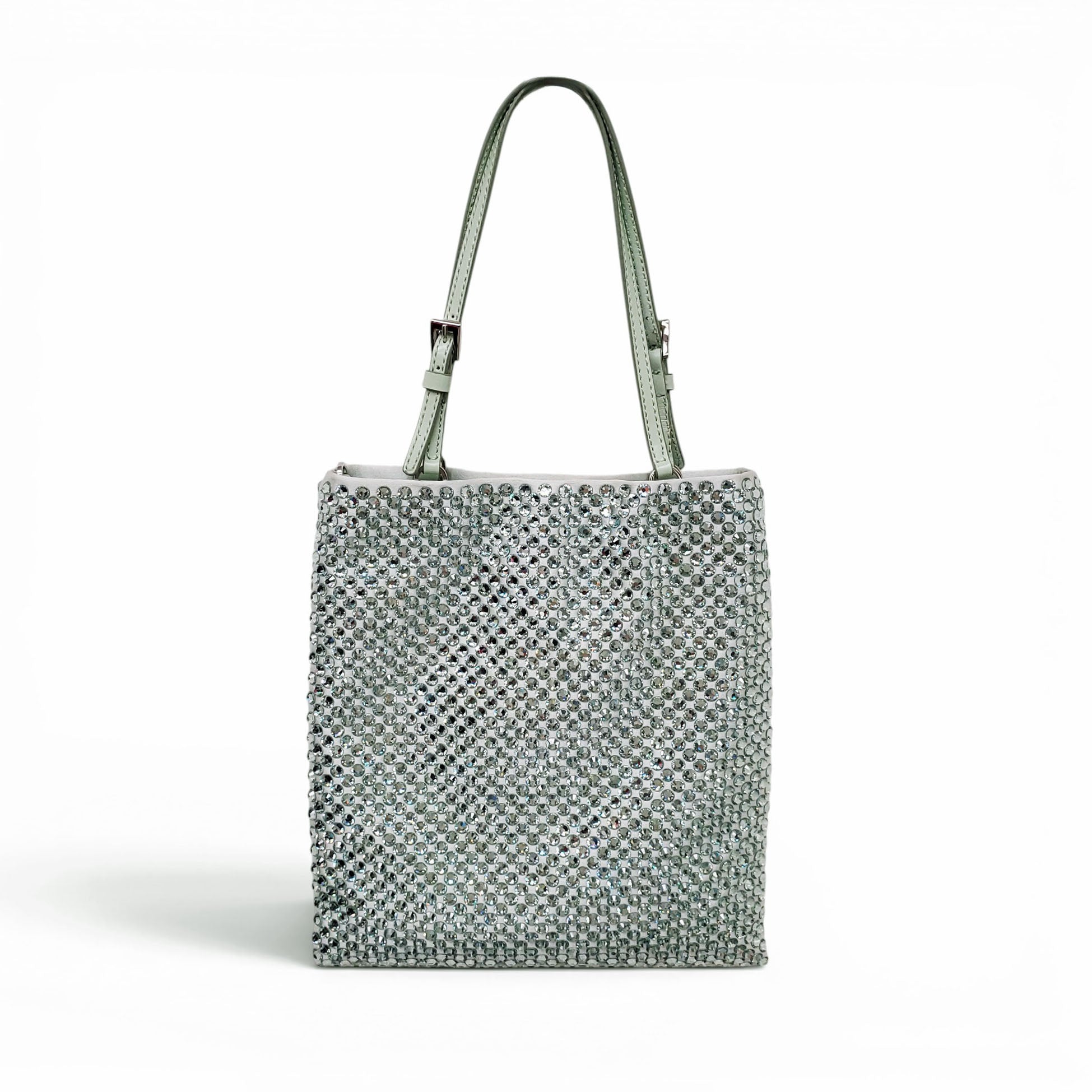 PRADA SEAFOAM CRYSTAL CROSSBODY BAG
