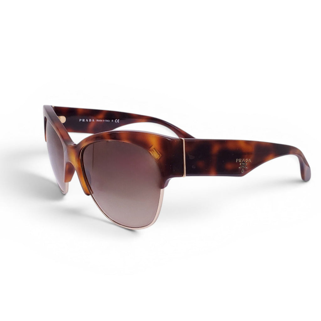 PRADA TORTOISE SHELL LOGO SUNGLASSES