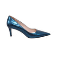 PRADA TURQUOISE METALLIC HEELS - SIZE 38