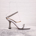 PROENZA SCHOULER WHITE CHAIN HEELS - SIZE 38