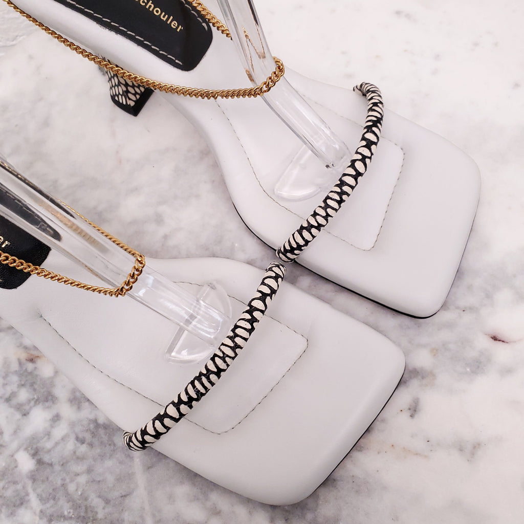 PROENZA SCHOULER WHITE CHAIN HEELS - SIZE 38