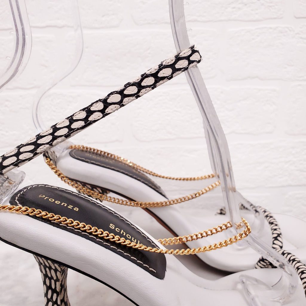 PROENZA SCHOULER WHITE CHAIN HEELS - SIZE 38