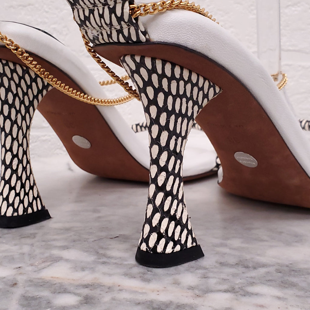 PROENZA SCHOULER WHITE CHAIN HEELS - SIZE 38