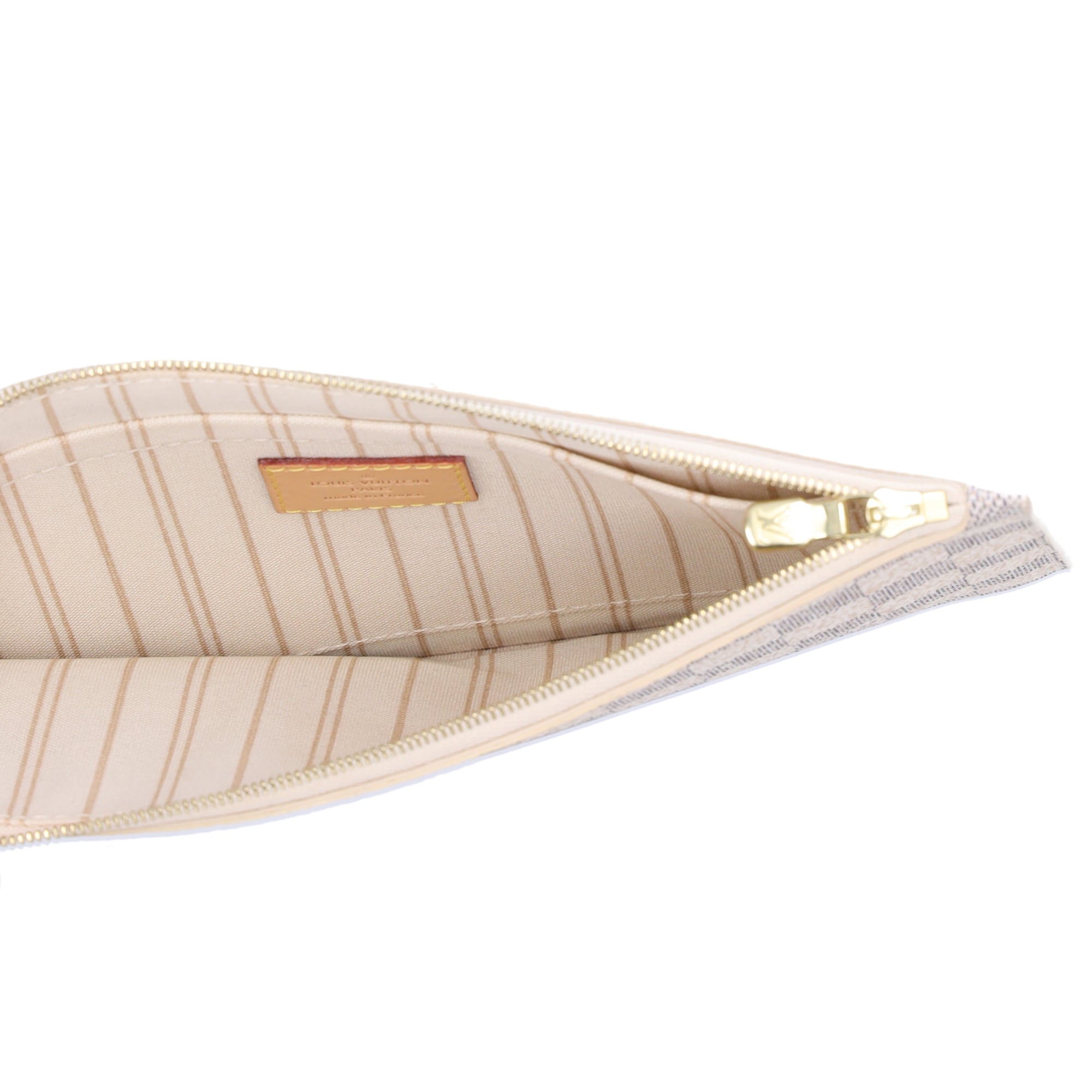 Louis Vuitton Neverfull Pouch Beige Damier Azur
