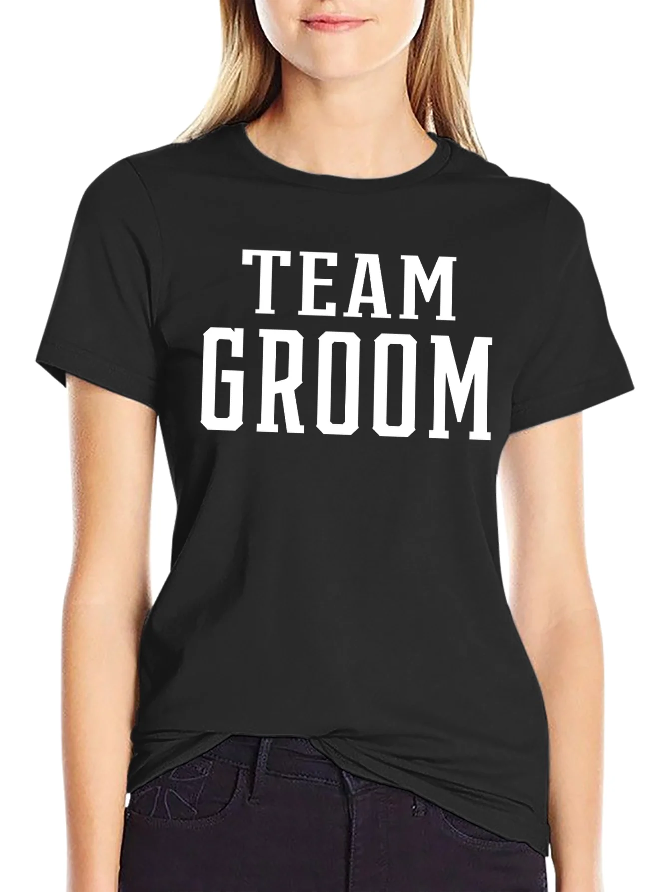 Team Groom Black T-Shirt