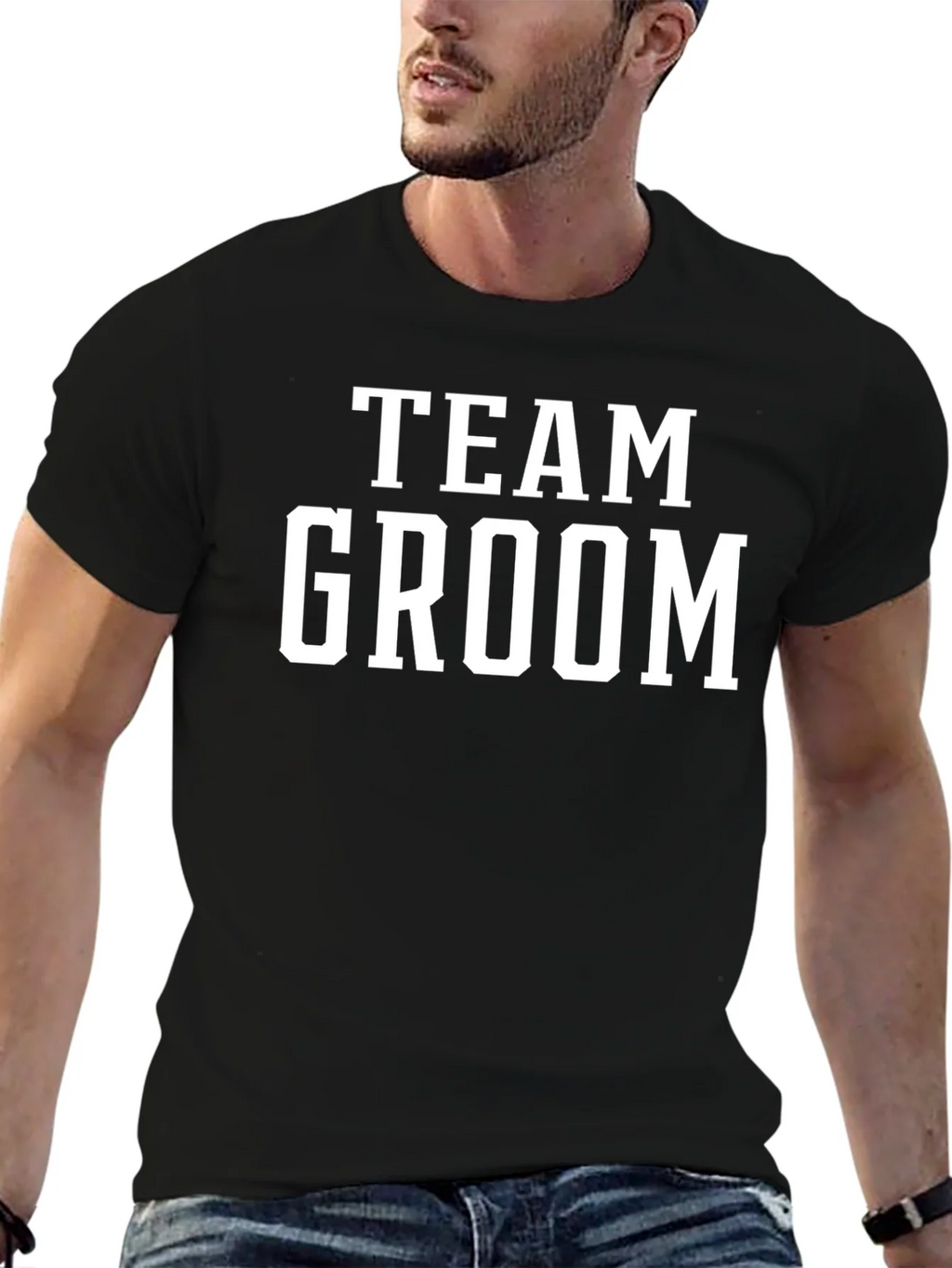 Team Groom Black T-Shirt