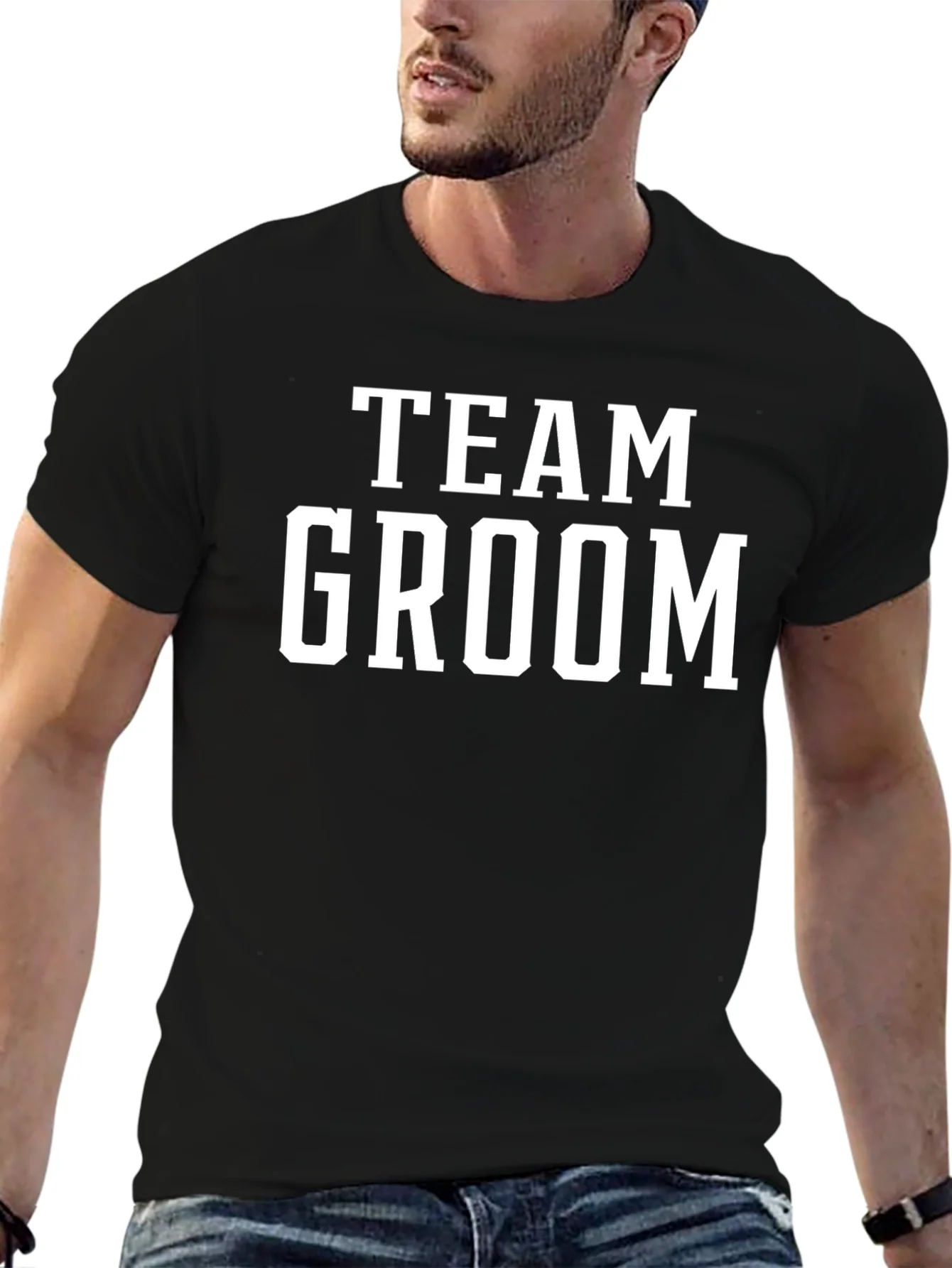 Team Groom Black T-Shirt