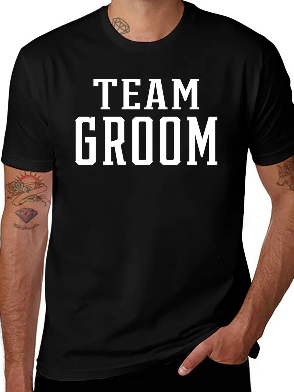 Team Groom Black T-Shirt
