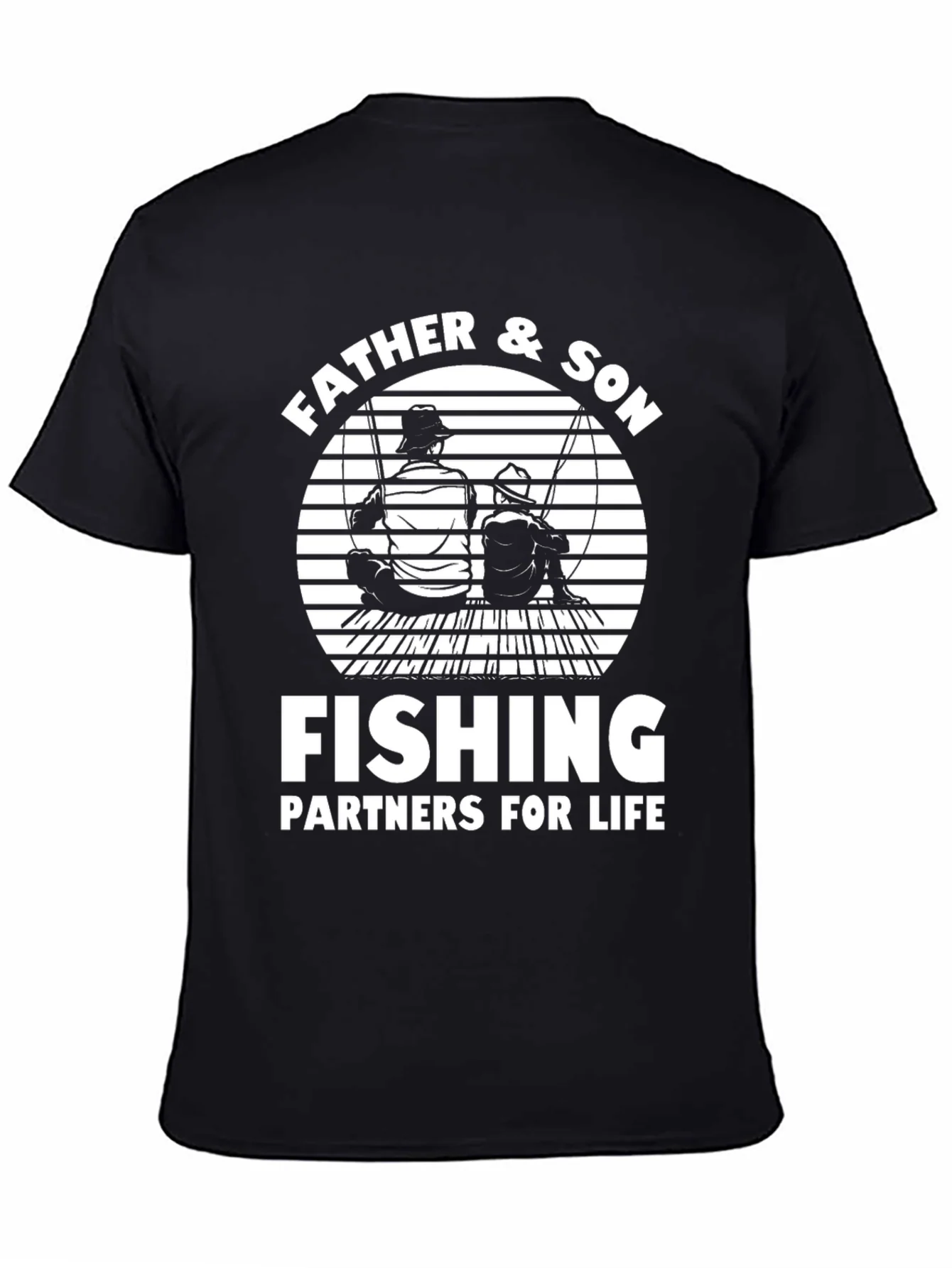 Father & Son Fishing Partners Black T-Shirt
