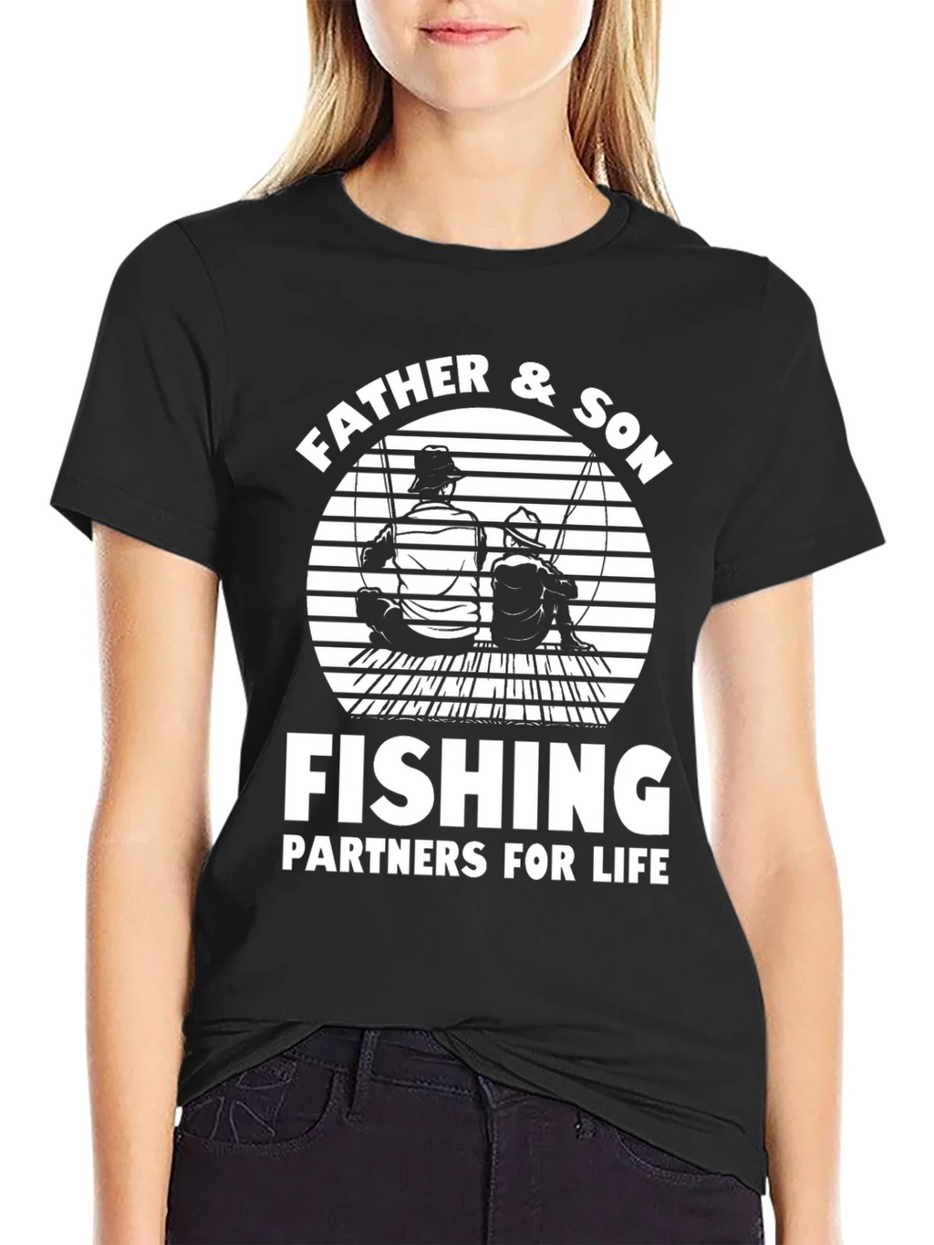 Father & Son Fishing Partners Black T-Shirt